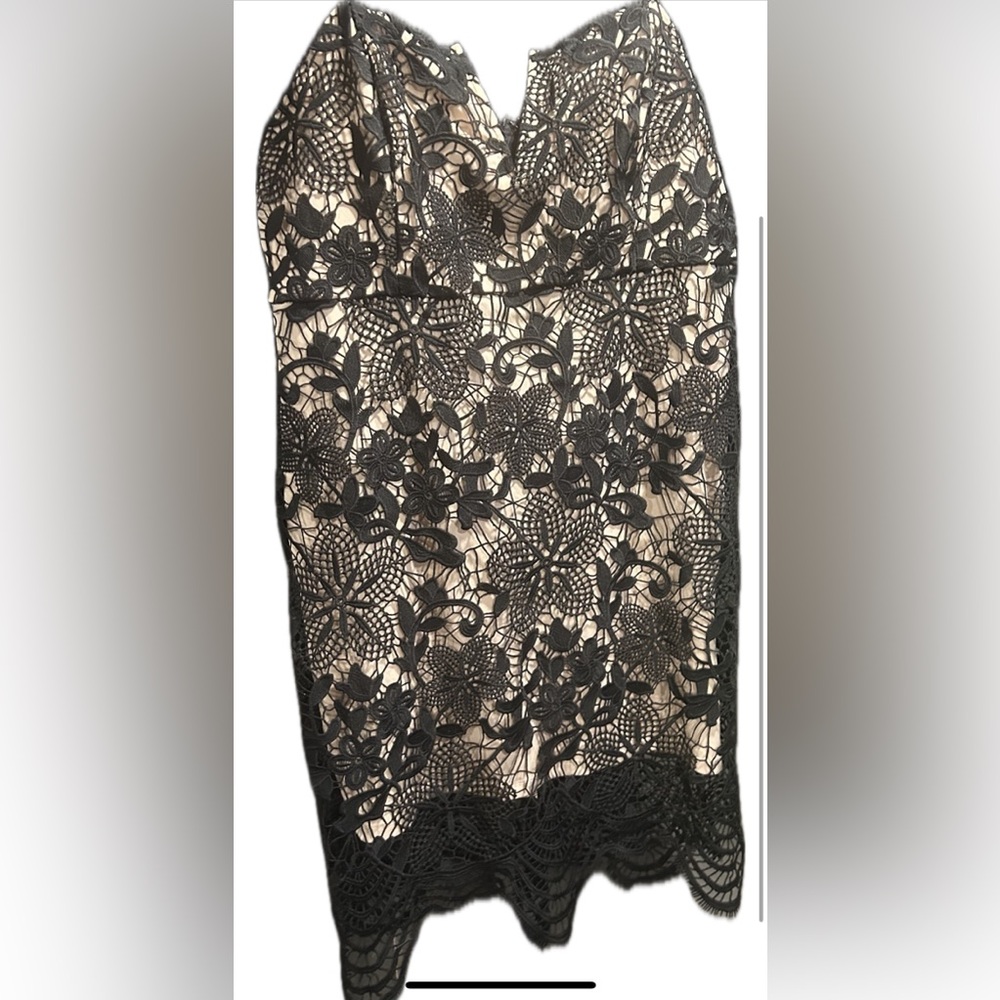 Forever 21 Beige Dress with Black Lace